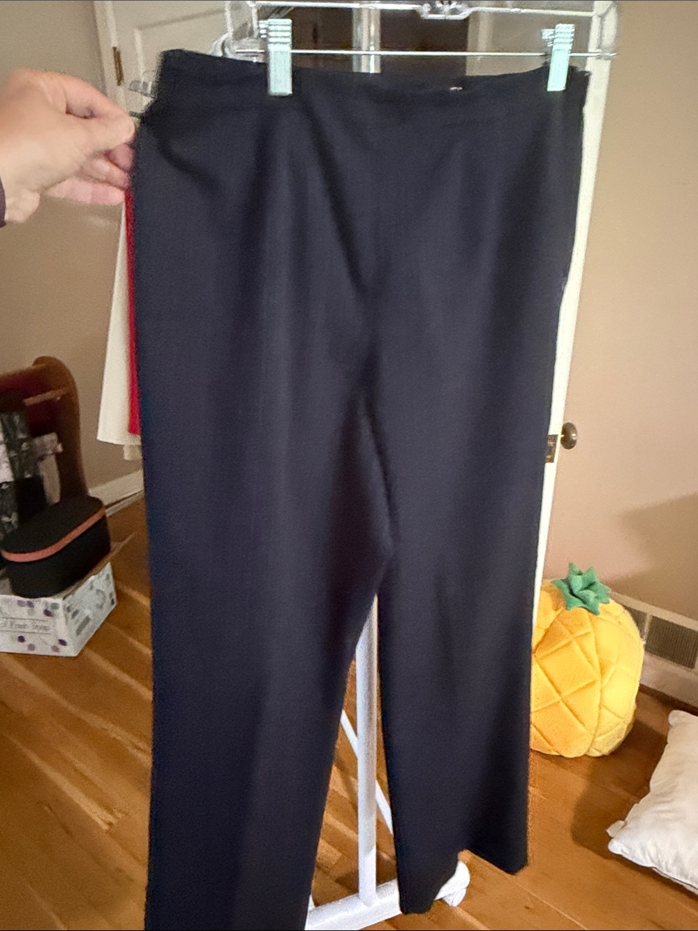 East 5th Black Pinstripe Dress Pants
